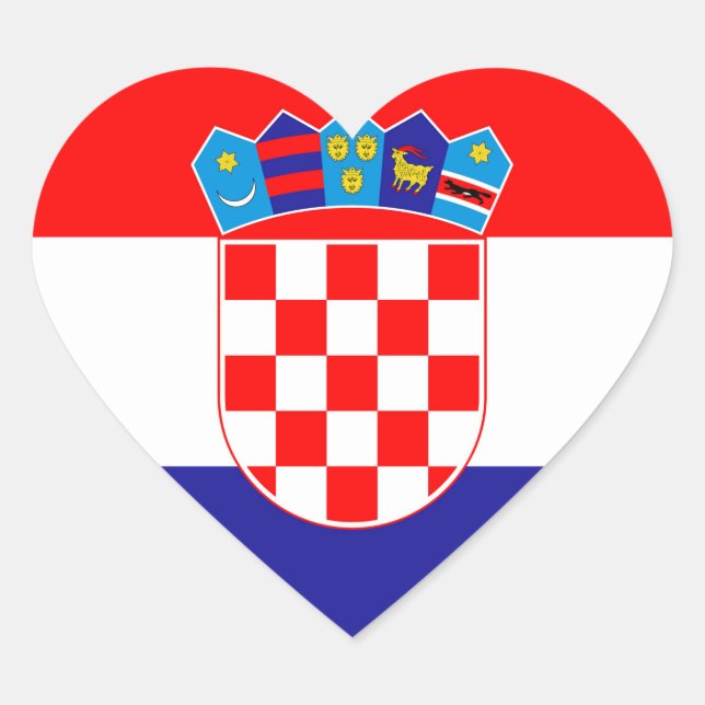 Croatia Flag Heart Sticker (Front)