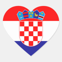 Croatia Flag Heart Sticker