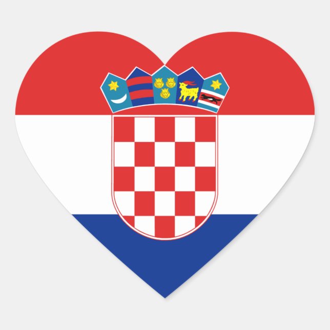 Croatia Flag Heart Sticker (Front)