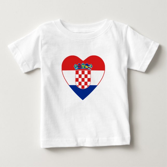 Croatia Flag Heart T-Shirt (Front)