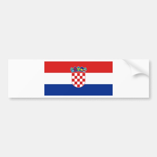 Croatia Flag HR Hrvatska Bumper Sticker (Front)