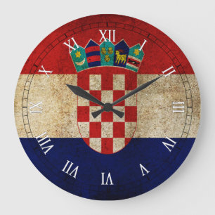 croatia flag large clock