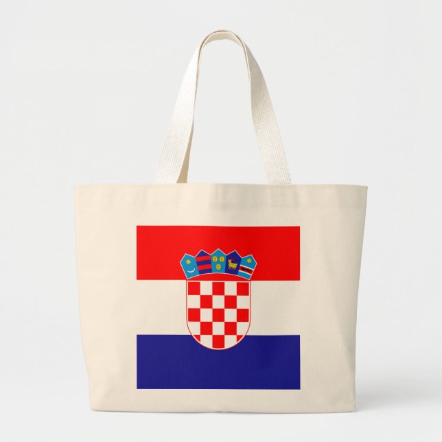 Croatia Flag Large Tote Bag (Front)