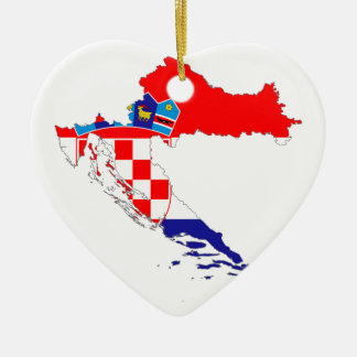 Croatia Flag Map Ceramic Tree Decoration