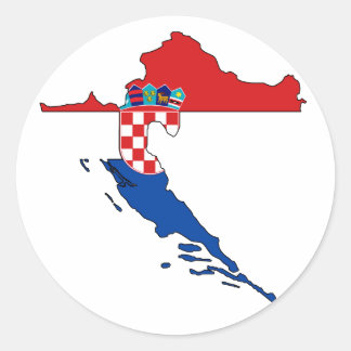 Croatia flag map classic round sticker