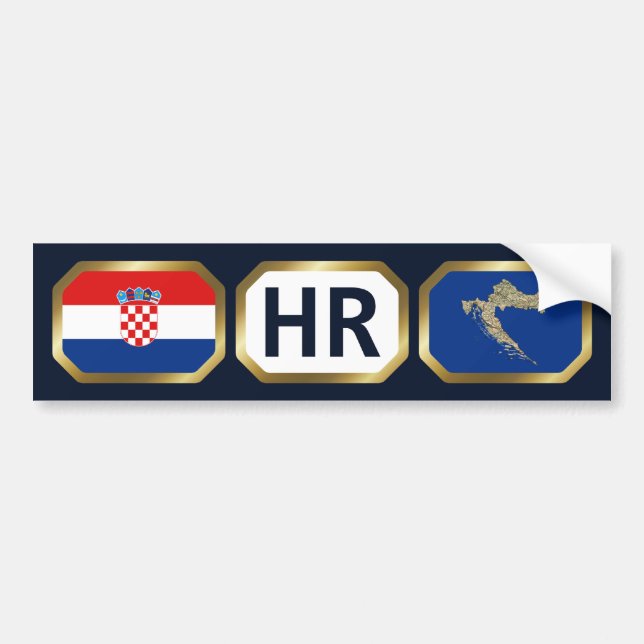 Croatia Flag Map Code Bumper Sticker (Front)