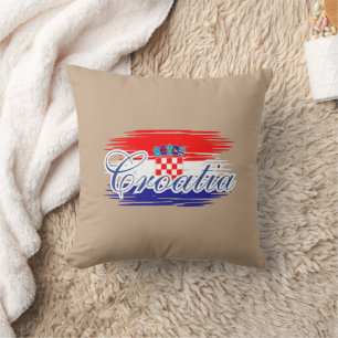  Croatia flag map Cushion