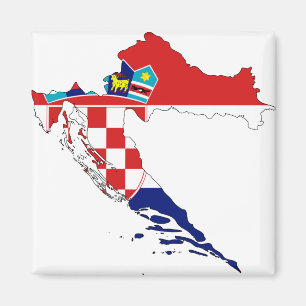 Croatia Flag map HR Hrvatska Magnet
