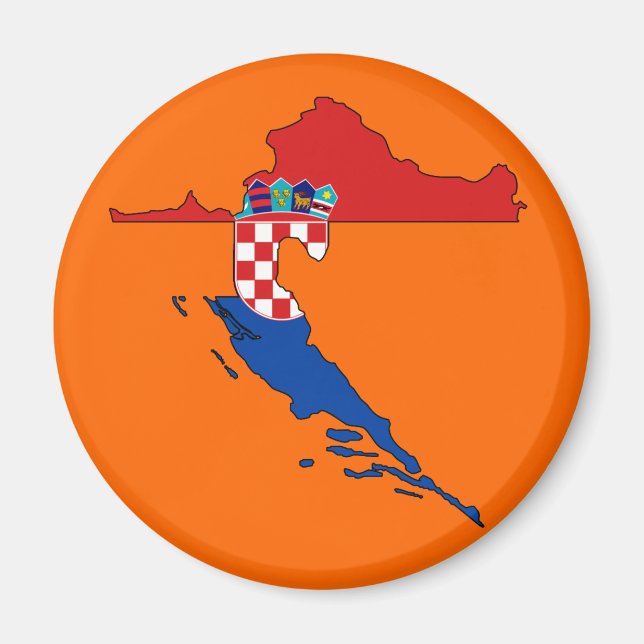 Croatia flag map magnet (Front)
