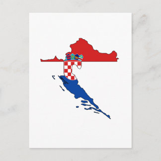 Croatia flag map postcard