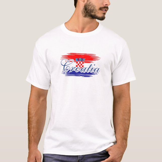  Croatia flag map T-Shirt (Front)