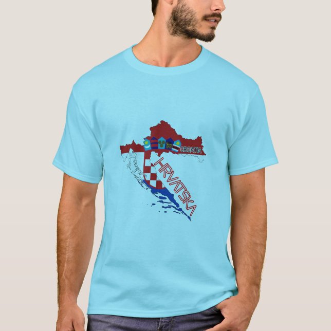 Croatia flag & map T-Shirt (Front)