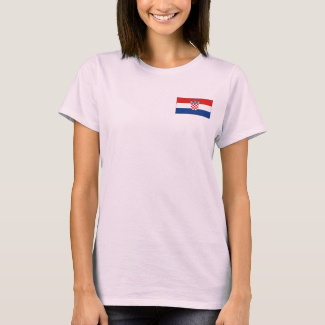 Croatia Flag + Map T-Shirt (Front)