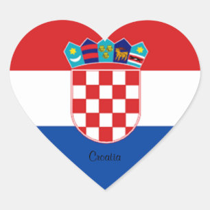 Croatia: Flag of Croatia Heart Sticker