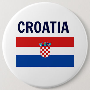 Croatia - Flag of Croatia, labelled, 6 Cm Round Badge