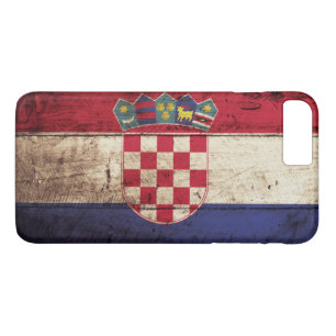 Croatia Flag on Old Wood Grain iPhone 8 Plus/7 Plus Case