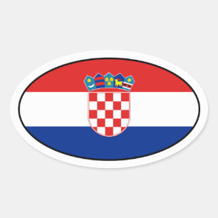 Croatia Flag Oval Sticker