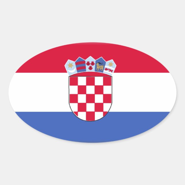 Croatia Flag Oval Sticker (Front)