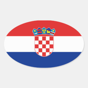 Croatia Flag Oval Sticker