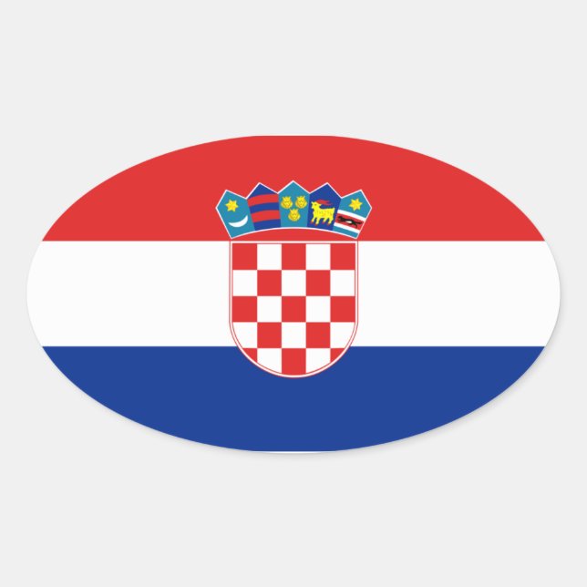 Croatia Flag Oval Sticker (Front)