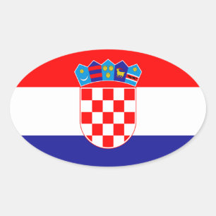 Croatia Flag Oval Sticker