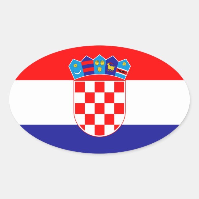Croatia Flag Oval Sticker (Front)