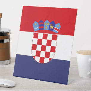 Croatia flag pedestal sign