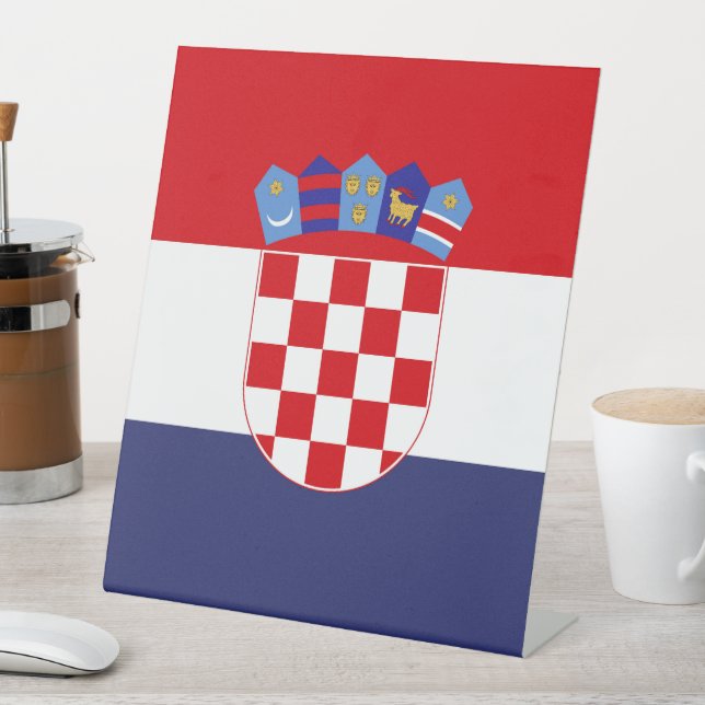 Croatia flag pedestal sign (In SItu)