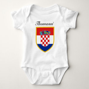 Croatia Flag Personalised Baby Bodysuit