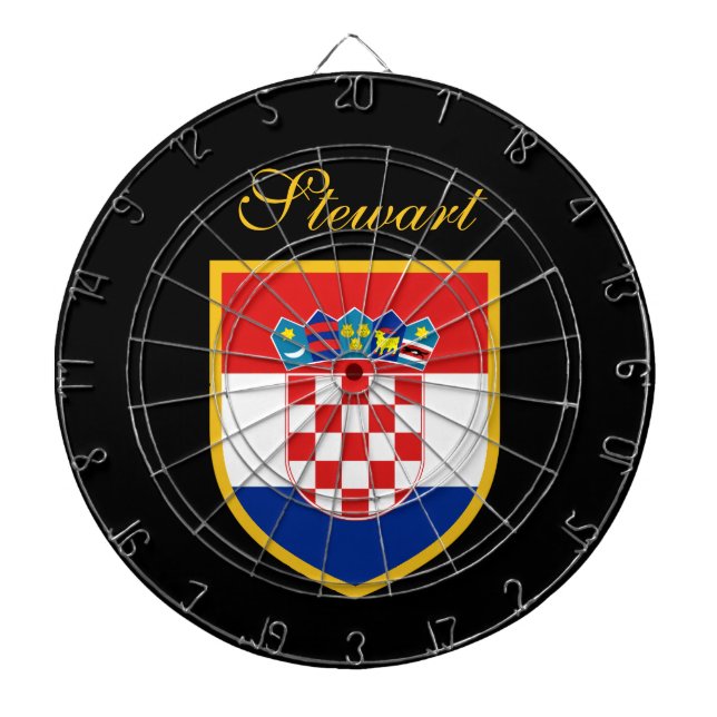 Croatia Flag Personalised Dartboard (Front)