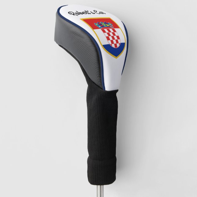 Croatia Flag Personalised Golf Head Cover (Angled)