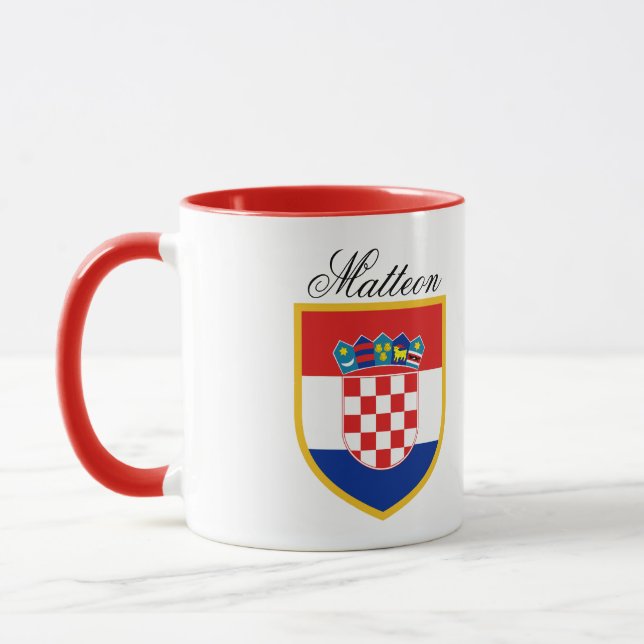 Croatia Flag Personalised Mug (Left)