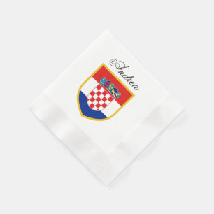 Croatia Flag Personalised Napkin