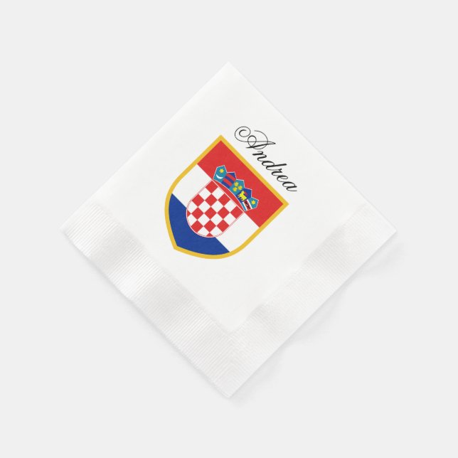 Croatia Flag Personalised Napkin (Corner)