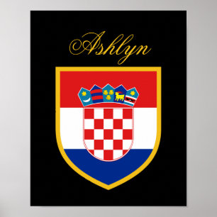 Croatia Flag Personalised Poster