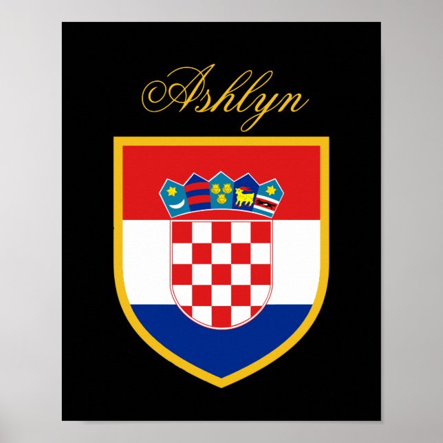 Croatia Flag Personalised Poster (Front)