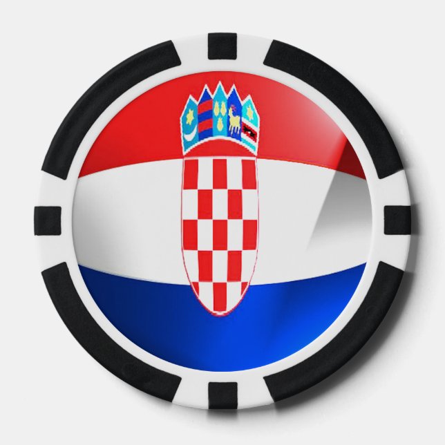 Croatia flag poker chips (Front)
