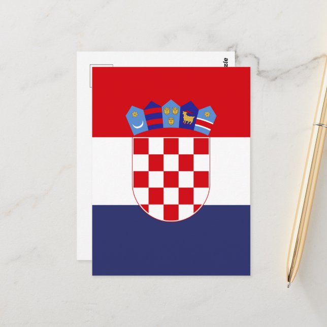 Croatia flag postcard (Front/Back In Situ)