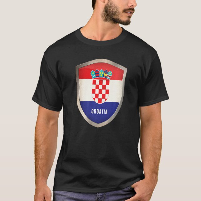 Croatia Flag Pride Soccer Badge Vintage T-Shirt (Front)