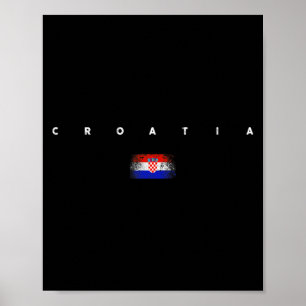 Croatia Flag Pride Vintage Retro Soccer Croatian F Poster