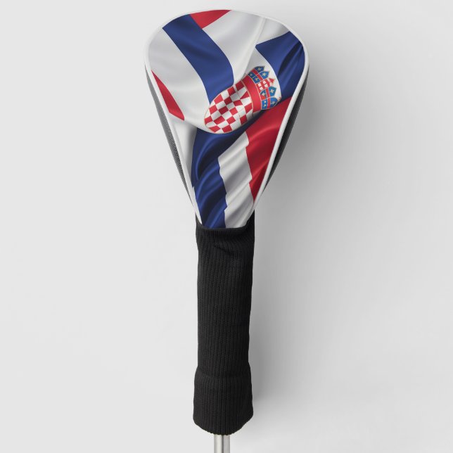 Croatia flag silk texture golf head cover (Front)