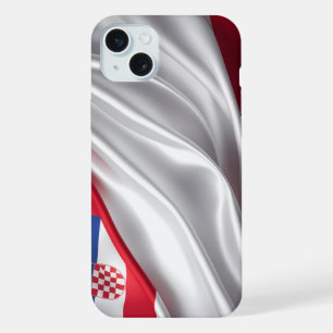 Croatia flag silk texture iPhone 15 plus case