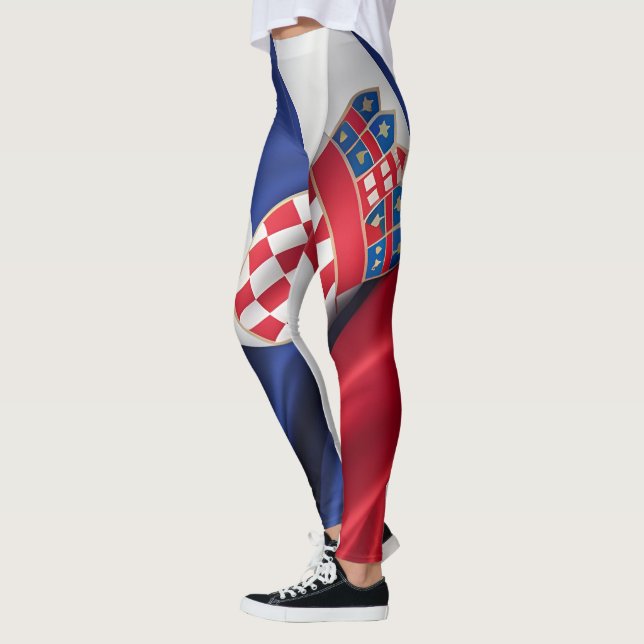 Croatia flag silk texture leggings (Left)