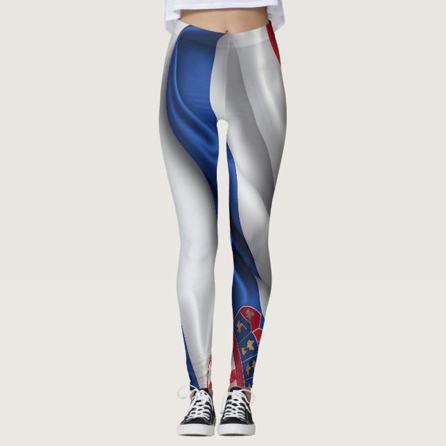 Croatia flag silk texture leggings (Front)