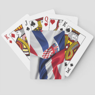 Croatia flag silk texture playing cards