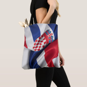 Croatia flag silk texture tote bag