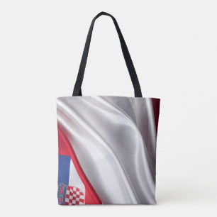 Croatia flag silk texture tote bag