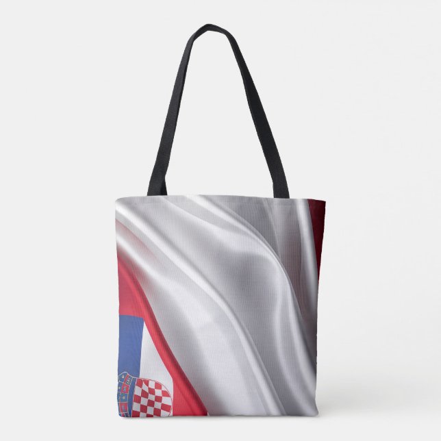 Croatia flag silk texture tote bag (Back)