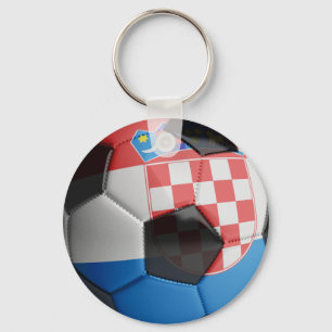 Croatia Flag Soccer Ball Key Ring