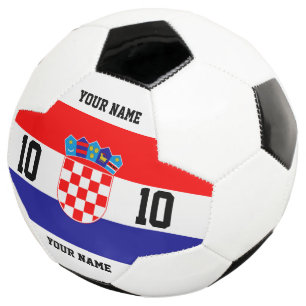 Croatia flag soccer ball with custom jersey number